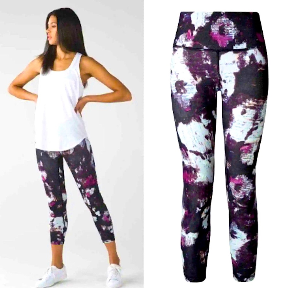 Lululemon Leggings Wunder under Crop Legging III Kara Blossom Multi